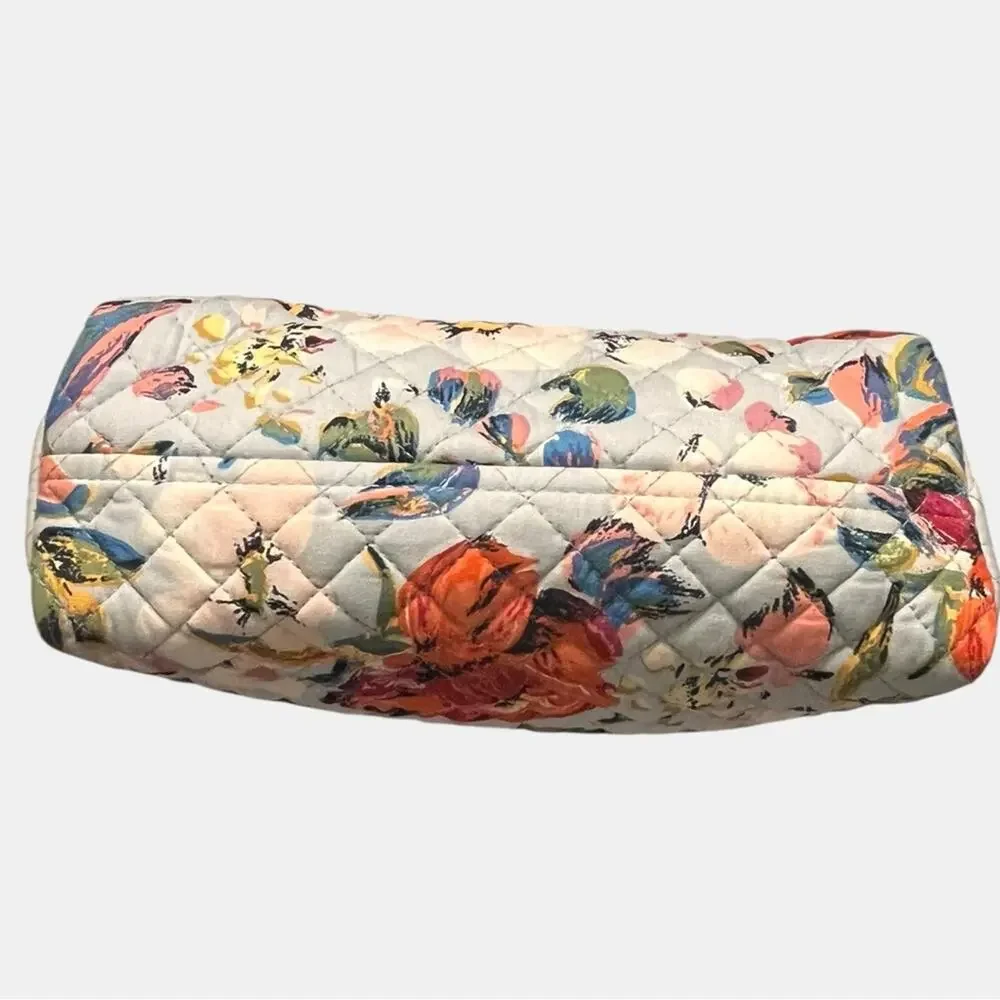 VERA BRADLEY Floral Quilted Women's Cosmetic Bag Plastic Lined